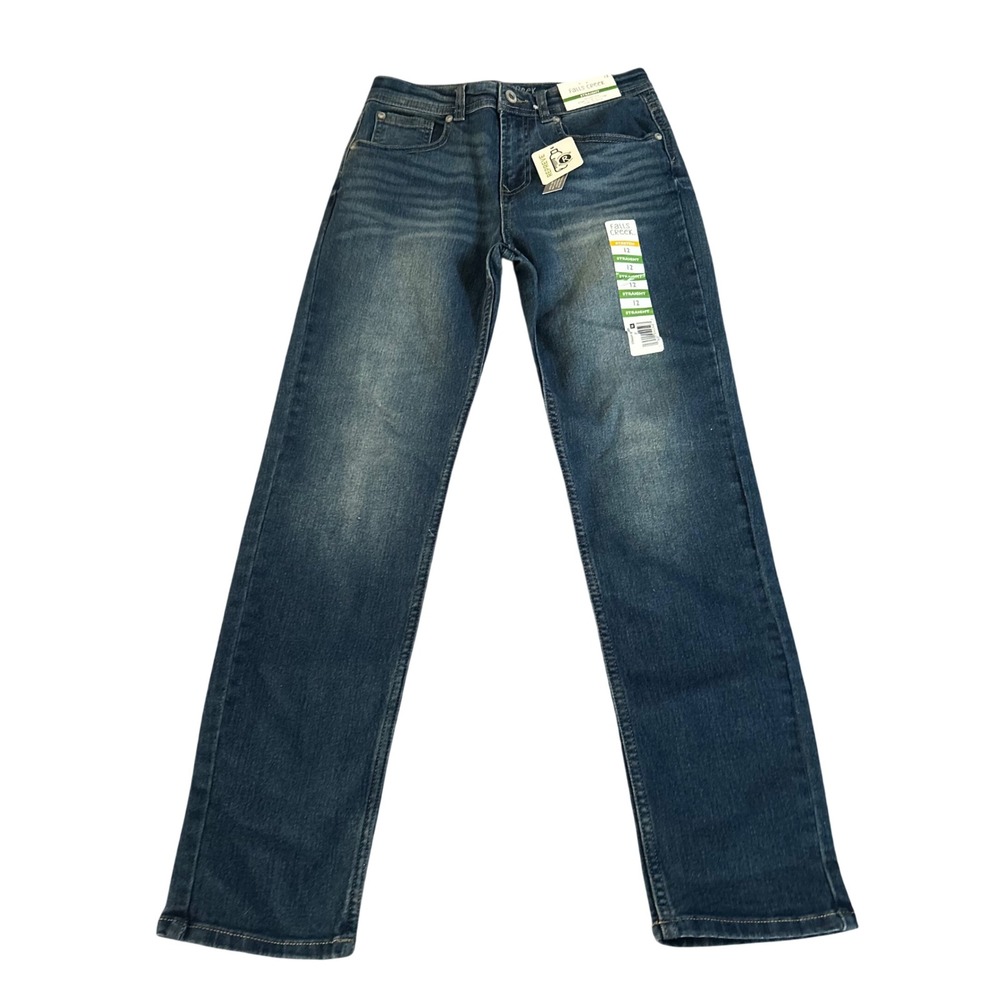 Falls Creek Straight Jeans‎ Boys Size 12 Blue Denim Stretch Pants Jean